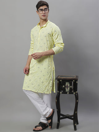 Men's Embroidered Mirror Work Kurtas