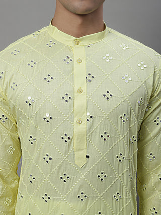 Men's Embroidered Mirror Work Kurtas