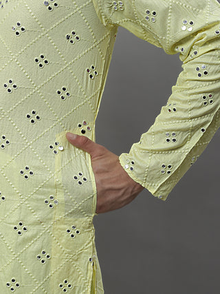 Men's Embroidered Mirror Work Kurtas