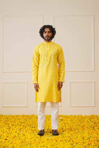 Men's Cotton Floral printed kurta Pyjama Set