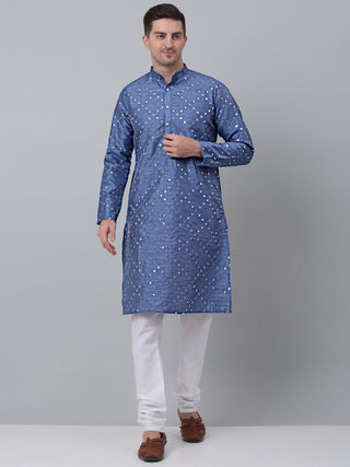 Grey Mirror Work Kurta Pyjama