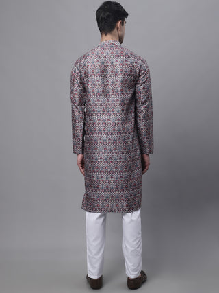 Men's Maroon Digital Printed Kurta Pyjama Set