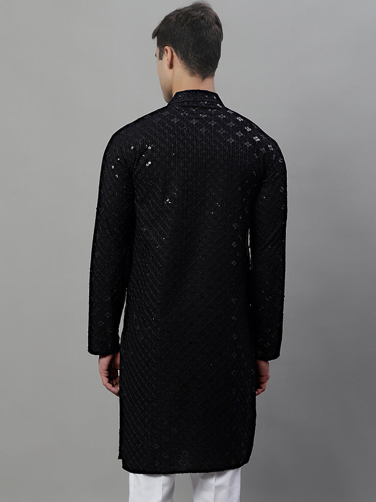 Men's Sequins Chikankari Embroidered Kurtas.