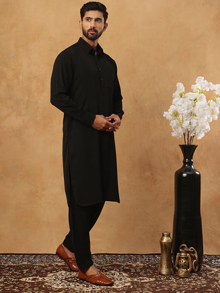 Men's Solid Pathani Kurta with Salwar