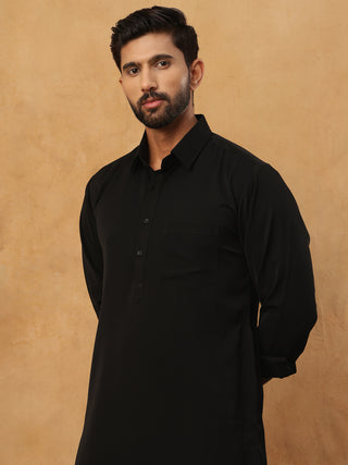 Men's Solid Pathani Kurta with Salwar