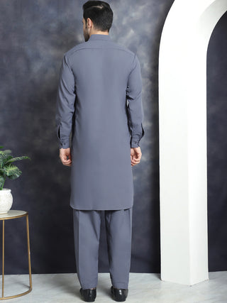 Men's Solid Pathani Kurta with Salwar