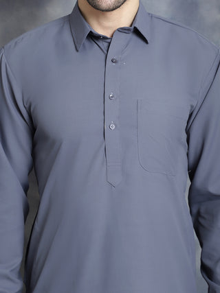 Men's Solid Pathani Kurta with Salwar