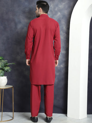 Men's Solid Pathani Kurta with Salwar