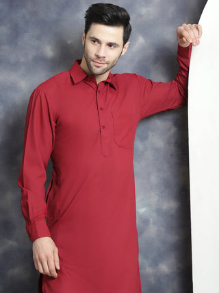 Men's Solid Pathani Kurta with Salwar