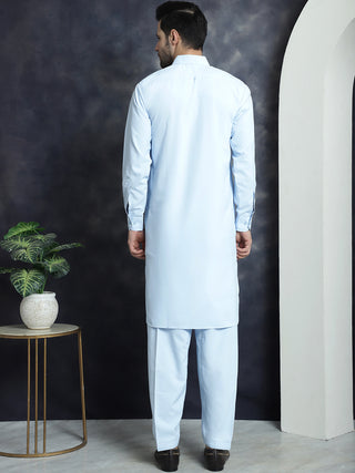 Men's Solid Pathani Kurta with Salwar