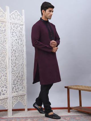 Men's Sequins Embroidered Kurta Pyjama Set