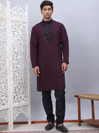 Men's Sequins Embroidered Kurta Pyjama Set