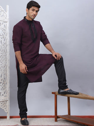 Men's Sequins Embroidered Kurta Pyjama Set