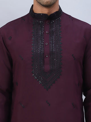 Men's Sequins Embroidered Kurta Pyjama Set