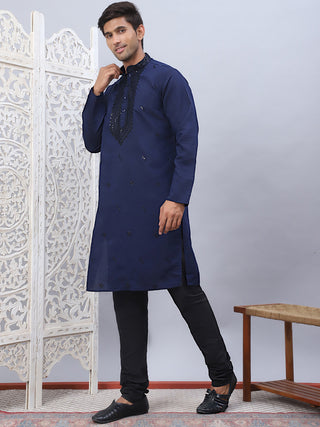 Men's Sequins Embroidered Kurta Pyjama Set