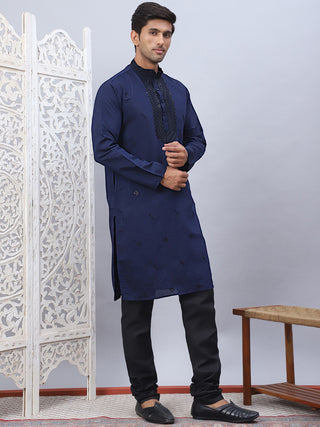 Men's Sequins Embroidered Kurta Pyjama Set