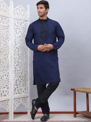 Men's Sequins Embroidered Kurta Pyjama Set