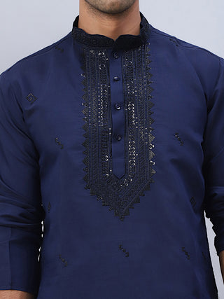 Men's Sequins Embroidered Kurta Pyjama Set