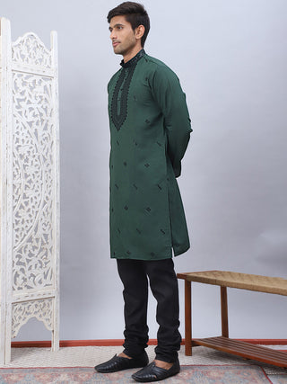 Men's Sequins Embroidered Kurta Pyjama Set