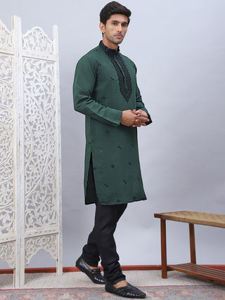 Men's Sequins Embroidered Kurta Pyjama Set