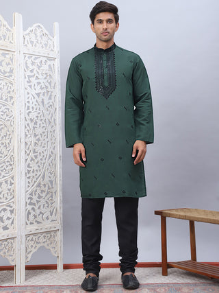 Men's Sequins Embroidered Kurta Pyjama Set