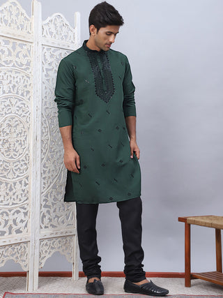 Men's Sequins Embroidered Kurta Pyjama Set