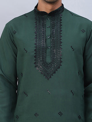 Men's Sequins Embroidered Kurta Pyjama Set