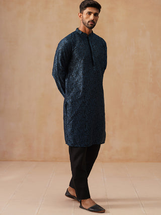 Embroidered & Sequins Straight Kurta with Pyjamas