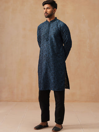 Embroidered & Sequins Straight Kurta with Pyjamas