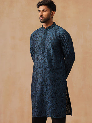 Embroidered & Sequins Straight Kurta