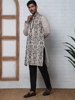 Embroidered & Sequins Kurta Set For Men