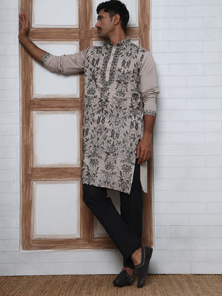 Embroidered & Sequins Kurta Set For Men