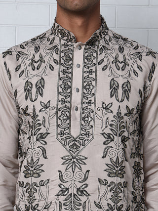 Embroidered & Sequins Kurta Set For Men