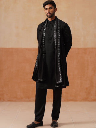Men's Festive Kurta Pyjama with Embroidered Dupatta
