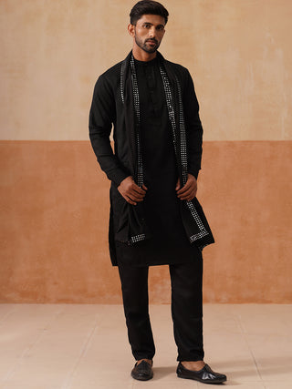 Men's Festive Kurta Pyjama with Embroidered Dupatta