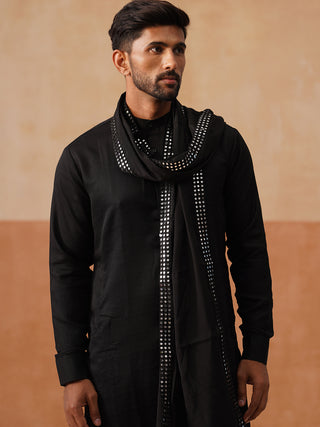 Men's Festive Kurta Pyjama with Embroidered Dupatta
