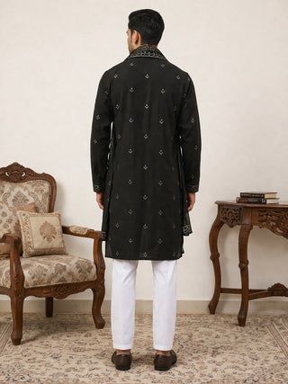 Silk Blend Embroidered Kurta Pyjama with Dupatta