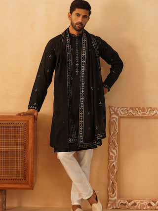 Embroidered & Sequin Kurta Pyjama With Dupatta