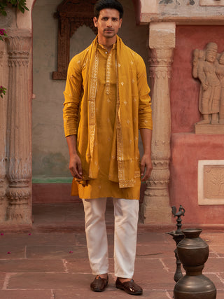 Embroidered & Sequin Kurta Pyjama With Dupatta