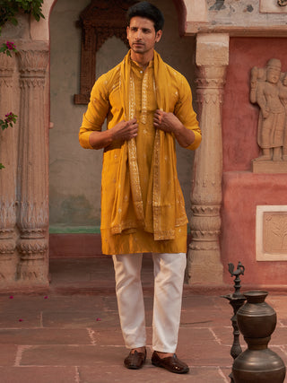 Embroidered & Sequin Kurta Pyjama With Dupatta