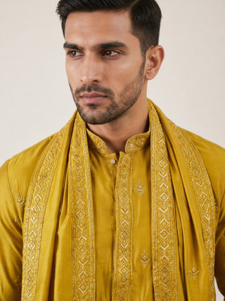 Silk Blend Embroidered Kurta Pyjama with Dupatta