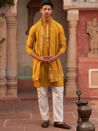 Embroidered & Sequin Kurta Pyjama With Dupatta