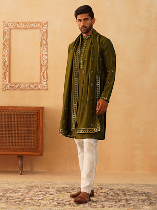 Embroidered & Sequin Kurta Pyjama With Dupatta