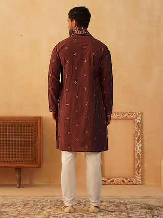 Embroidered & Sequin Kurta Pyjama With Dupatta
