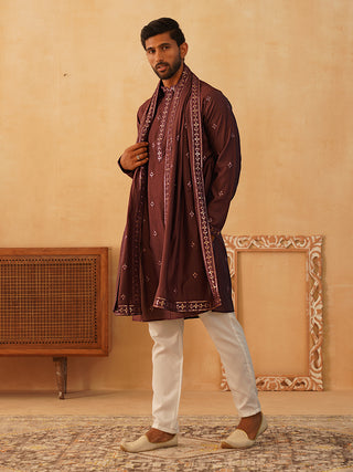 Embroidered & Sequin Kurta Pyjama With Dupatta