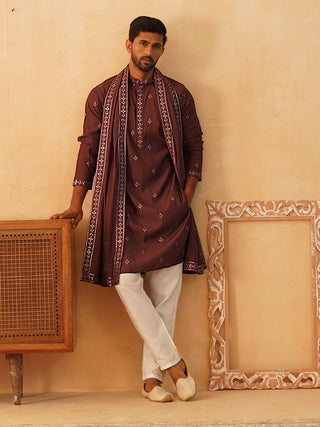 Embroidered & Sequin Kurta Pyjama With Dupatta