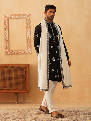 Shiv Thakare in Embroidered & Sequin Kurta Pyjama With Dupatta