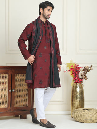 Embroidered & Sequin Kurta Pyjama With Dupatta
