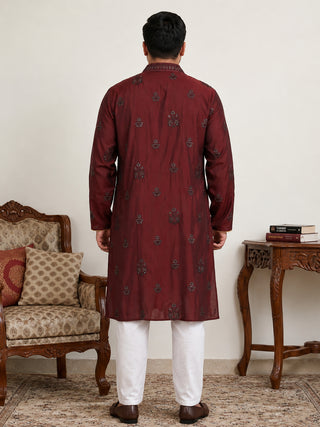 Embroidered & Sequin Kurta Pyjama With Dupatta