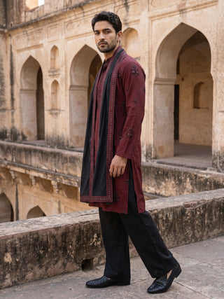 Embroidered & Sequin Kurta Pyjama With Dupatta